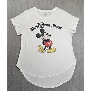 Disney Women's Shirt White Disneyland Resort Graphic Short Sleeve Sz Large